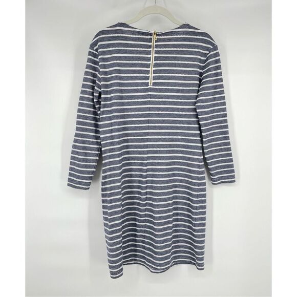 Sail to Sable Textured Knit Striped Long Sleeve Dress Navy White Size Small EUC - Picture 3 of 11
